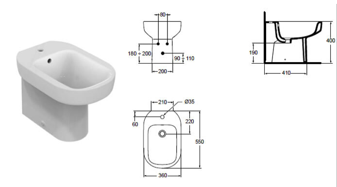Плая Напольное биде Ideal Standard Playa J492601