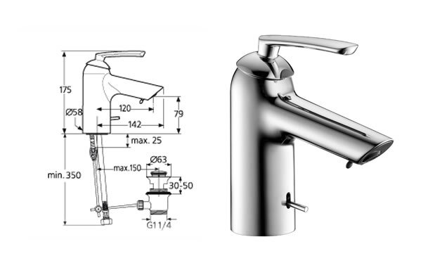 Серамикс Лайф смеситель для умывальника, гибкая подводка, хром Ideal Standard A3984AA Серамикс Лайф смеситель для умывальника, гибкая подводка, хром Ideal Standard A3984AA