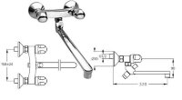 Альфа Нью смеситель для ванны с длинным изливом,320 мм, с аксессуарами Ideal Standard В7683АА