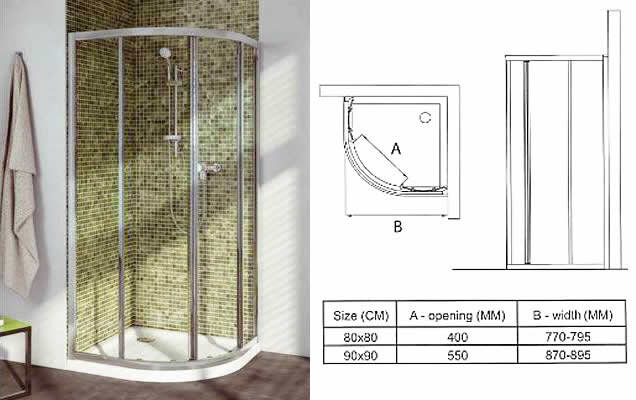 "Коннект" ограждение душевое 900х900мм, сегмент Ideal Standard T9818EO