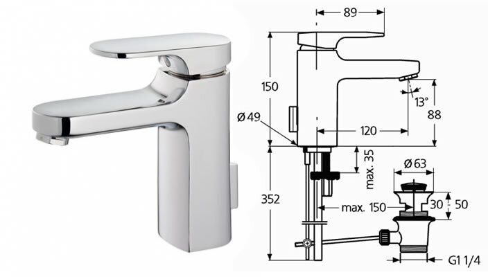 Моментс смеситель для умывальника, хром Ideal Standard A3903AA
