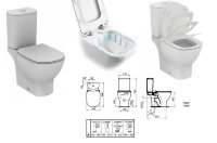 Теси AQUABLADE напольный унитаз TESI Ideal Standard с бачком, с сиденьем для унитаза тонкое и крышкой микролифт, белый T008701 + T356801 + T352901